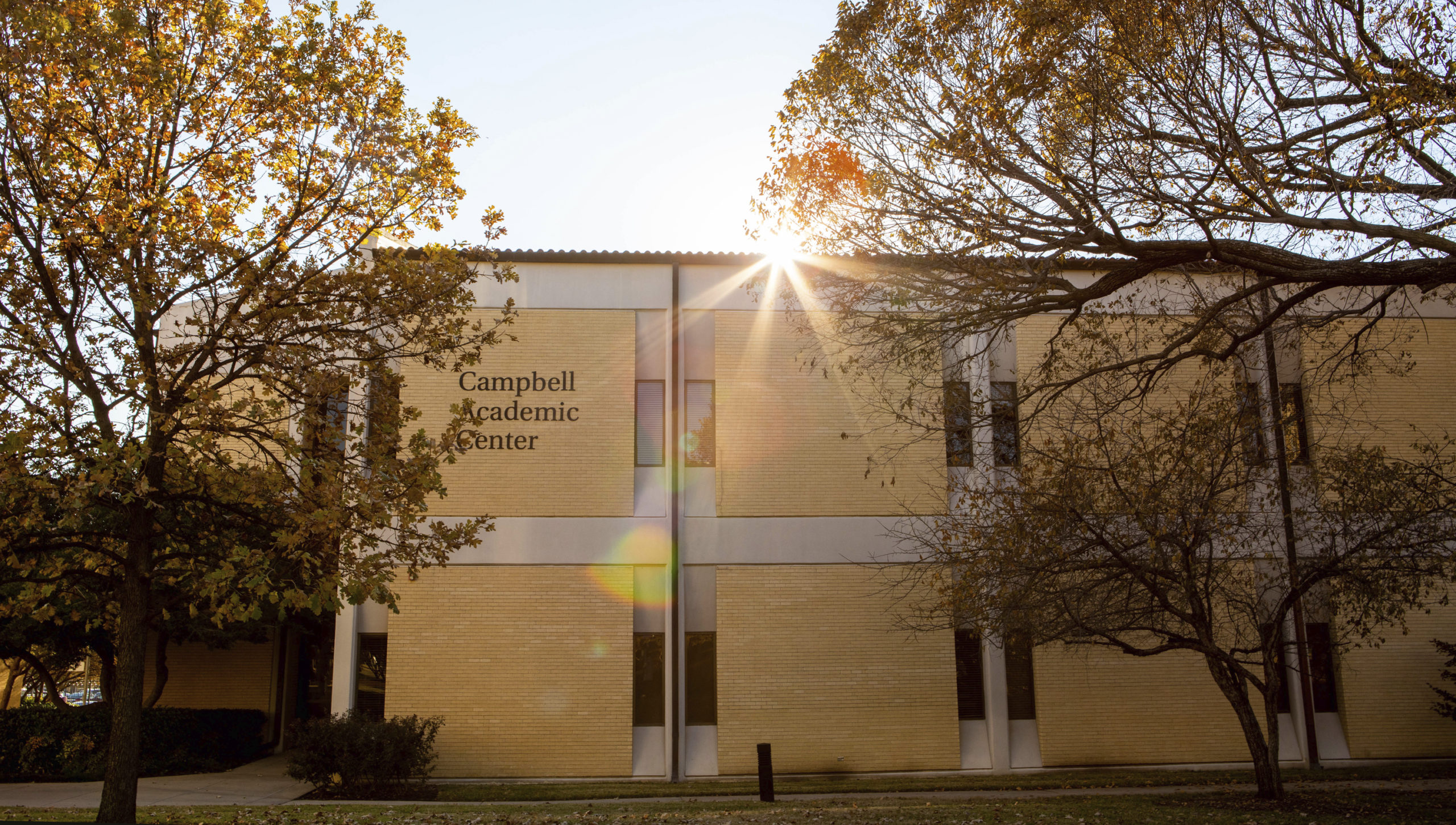campbell hall during sunset