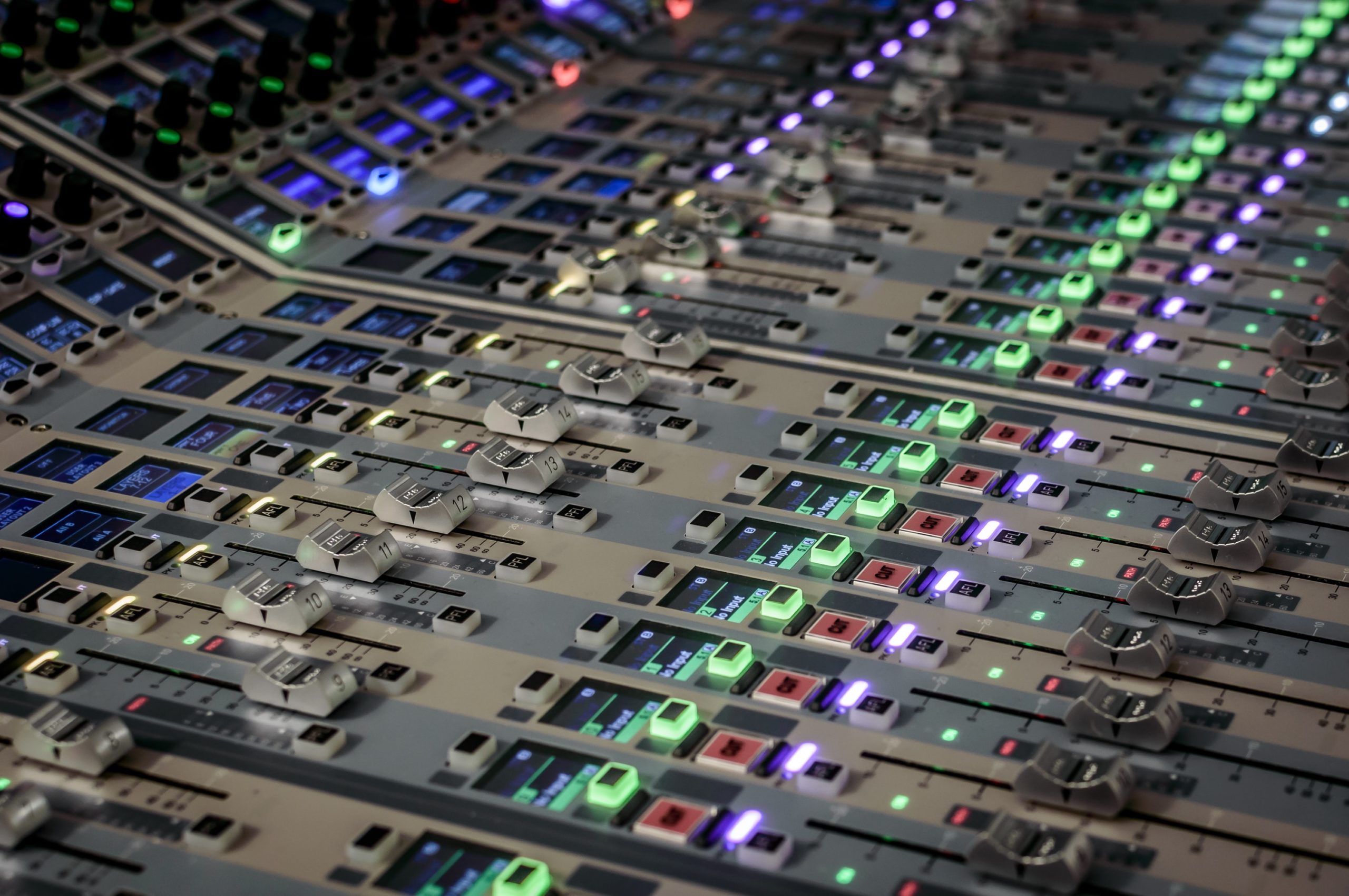 Closeup of a soundboard